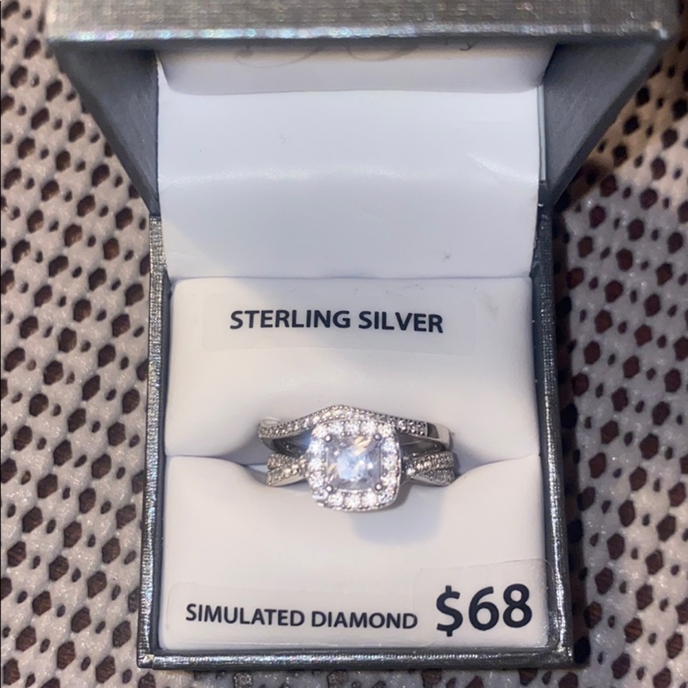 Sterling silver bridal ring set